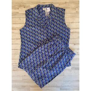 Line-Up for Sport Shirt Short Set Blouse Golf Print L XL c100136